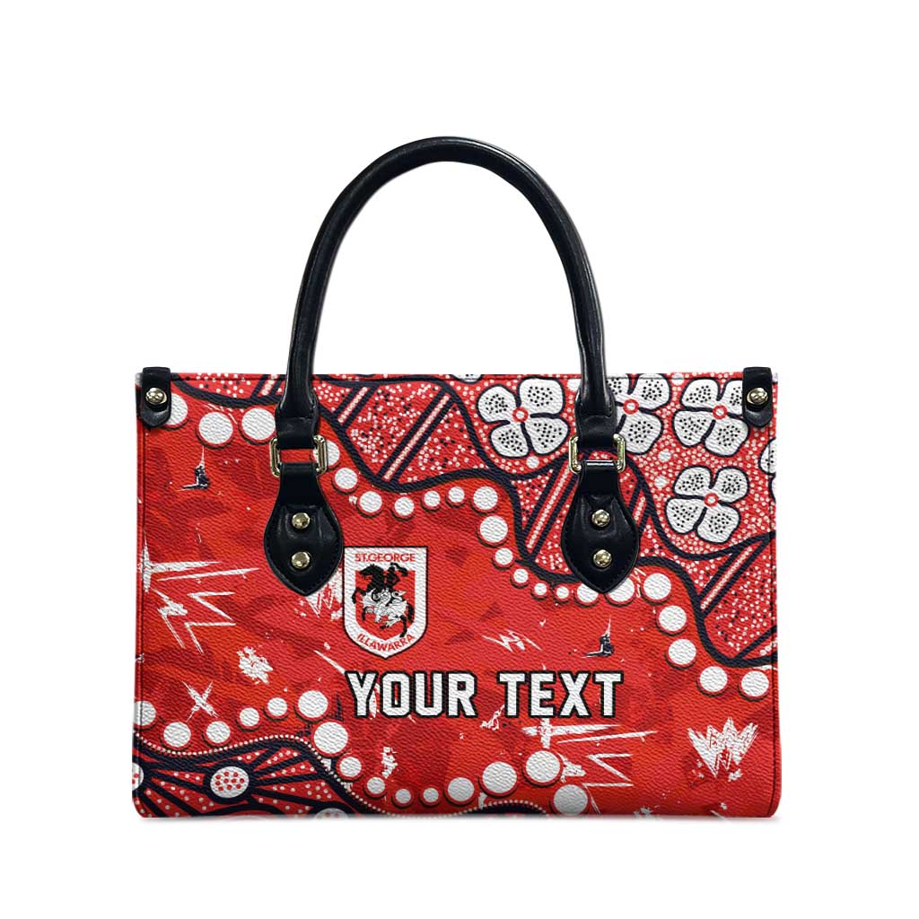 Personalized St. George Illawarra Dragons Leather Bag Aboriginal Pattern with Graffiti Style Design