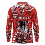 Personalized St. George Illawarra Dragons Long Sleeve Polo Shirt Aboriginal Pattern with Graffiti Style Design