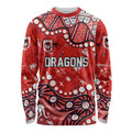 Personalized St. George Illawarra Dragons Long Sleeve Shirt Aboriginal Pattern with Graffiti Style Design
