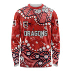 Personalized St. George Illawarra Dragons Long Sleeve Shirt Aboriginal Pattern with Graffiti Style Design