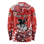 Personalized St. George Illawarra Dragons Long Sleeve Shirt Aboriginal Pattern with Graffiti Style Design
