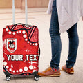 Personalized St. George Illawarra Dragons Luggage Cover Aboriginal Pattern with Graffiti Style Design