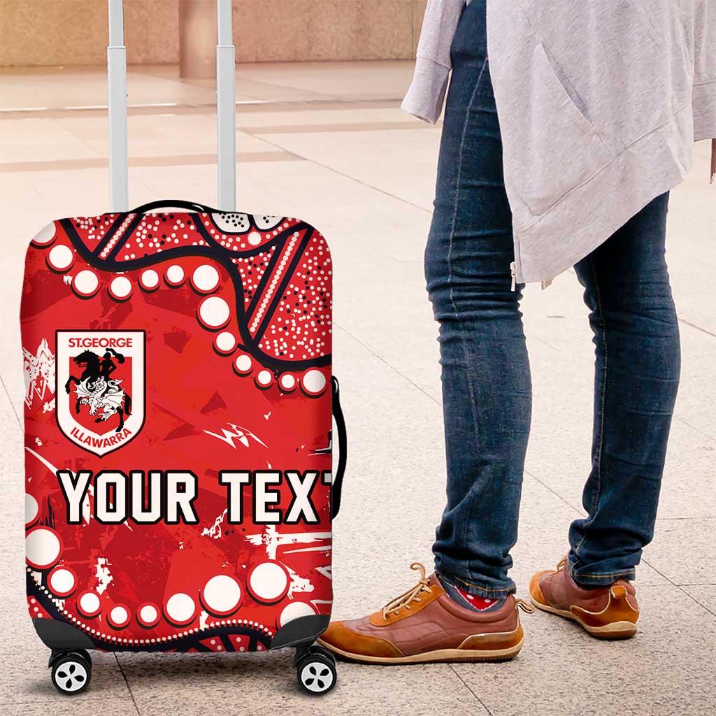 Personalized St. George Illawarra Dragons Luggage Cover Aboriginal Pattern with Graffiti Style Design
