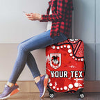 Personalized St. George Illawarra Dragons Luggage Cover Aboriginal Pattern with Graffiti Style Design