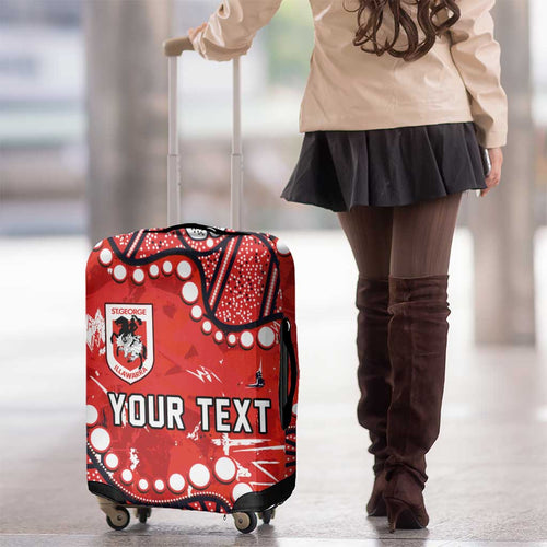 Personalized St. George Illawarra Dragons Luggage Cover Aboriginal Pattern with Graffiti Style Design