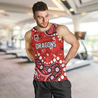 Personalized St. George Illawarra Dragons Men Tank Top Aboriginal Pattern with Graffiti Style Design