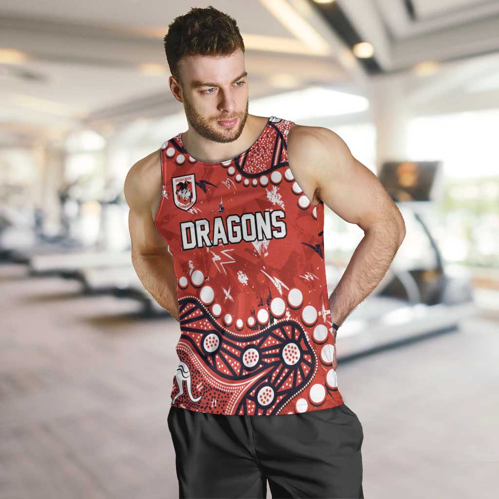 Personalized St. George Illawarra Dragons Men Tank Top Aboriginal Pattern with Graffiti Style Design