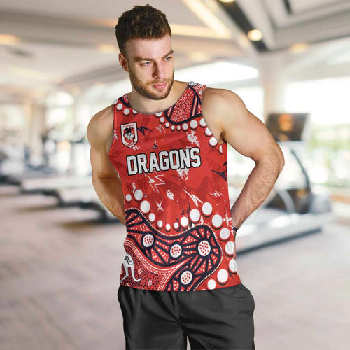 Personalized St. George Illawarra Dragons Men Tank Top Aboriginal Pattern with Graffiti Style Design