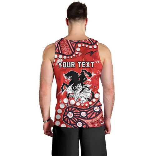Personalized St. George Illawarra Dragons Men Tank Top Aboriginal Pattern with Graffiti Style Design