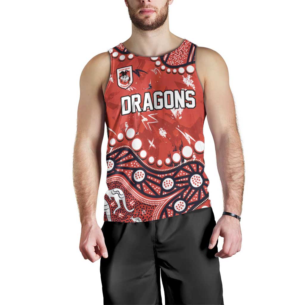 Personalized St. George Illawarra Dragons Men Tank Top Aboriginal Pattern with Graffiti Style Design