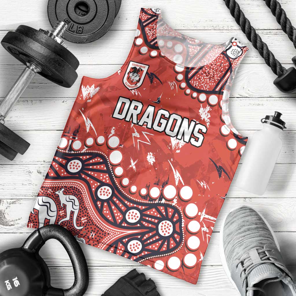 Personalized St. George Illawarra Dragons Men Tank Top Aboriginal Pattern with Graffiti Style Design