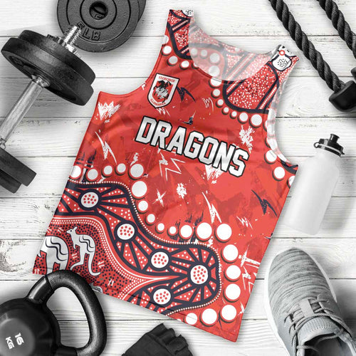 Personalized St. George Illawarra Dragons Men Tank Top Aboriginal Pattern with Graffiti Style Design