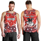 Personalized St. George Illawarra Dragons Men Tank Top Aboriginal Pattern with Graffiti Style Design