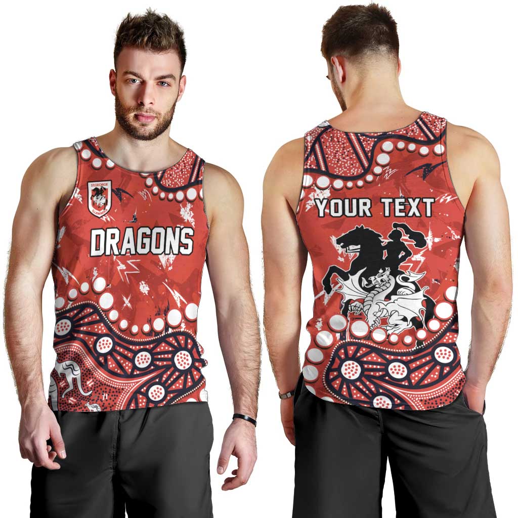 Personalized St. George Illawarra Dragons Men Tank Top Aboriginal Pattern with Graffiti Style Design