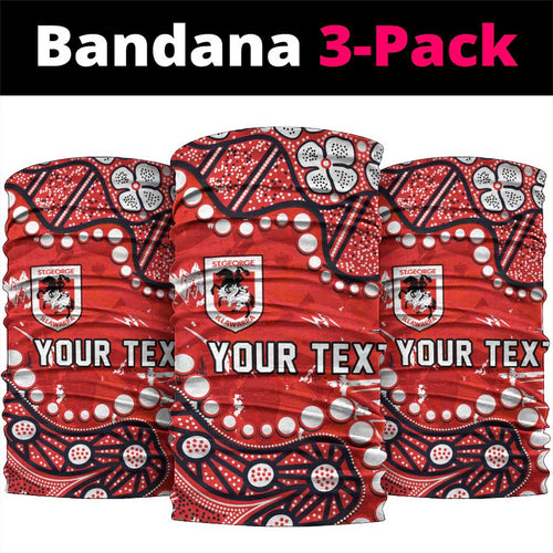 Personalized St. George Illawarra Dragons Neck Gaiter Aboriginal Pattern with Graffiti Style Design