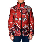 Personalized St. George Illawarra Dragons Padded Jacket Aboriginal Pattern with Graffiti Style Design