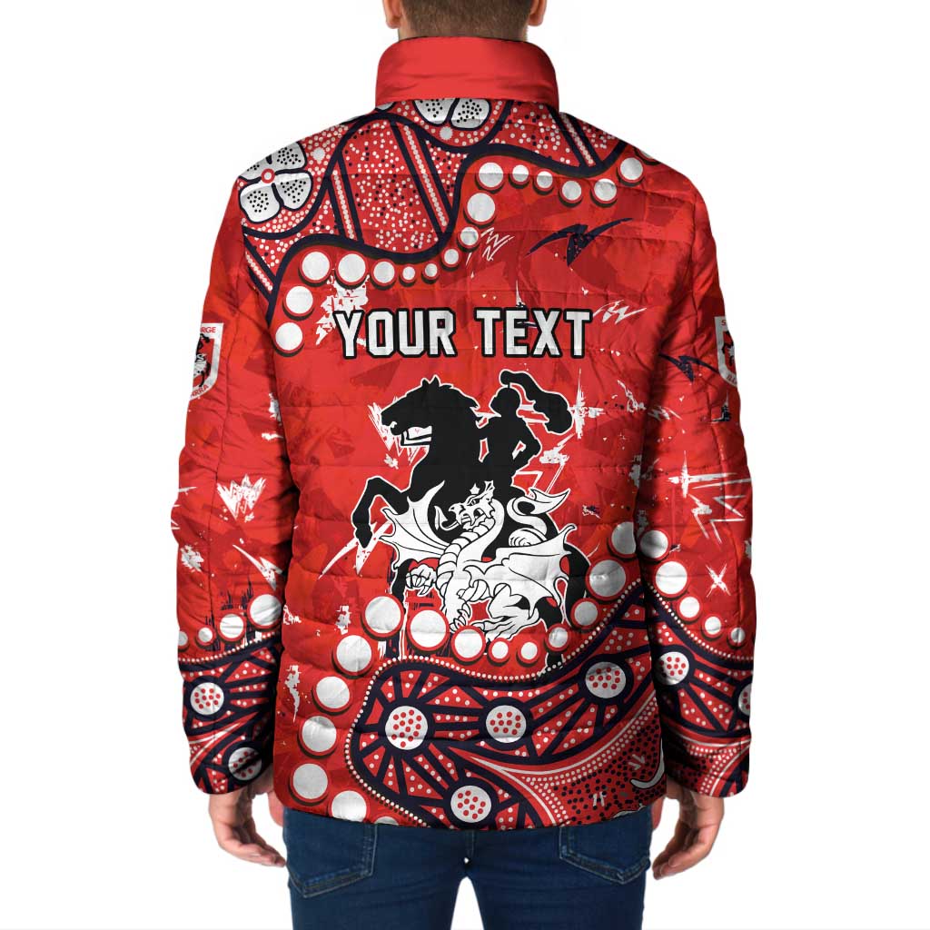 Personalized St. George Illawarra Dragons Padded Jacket Aboriginal Pattern with Graffiti Style Design