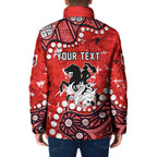 Personalized St. George Illawarra Dragons Padded Jacket Aboriginal Pattern with Graffiti Style Design