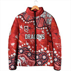 Personalized St. George Illawarra Dragons Padded Jacket Aboriginal Pattern with Graffiti Style Design