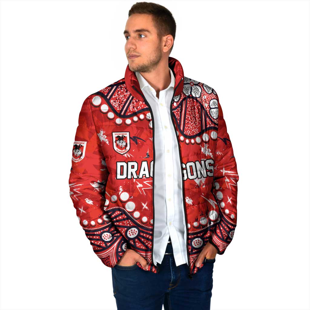 Personalized St. George Illawarra Dragons Padded Jacket Aboriginal Pattern with Graffiti Style Design