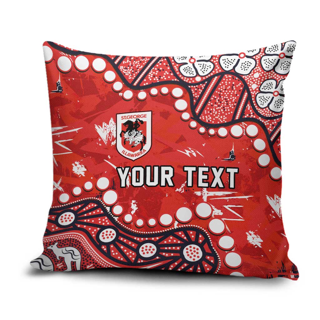 Personalized St. George Illawarra Dragons Pillow Cover Aboriginal Pattern with Graffiti Style Design