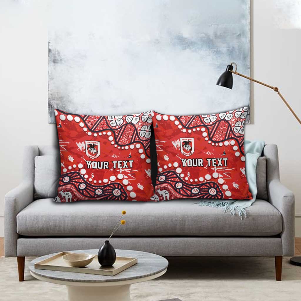 Personalized St. George Illawarra Dragons Pillow Cover Aboriginal Pattern with Graffiti Style Design