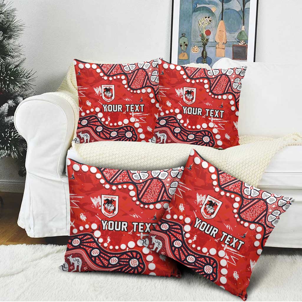 Personalized St. George Illawarra Dragons Pillow Cover Aboriginal Pattern with Graffiti Style Design