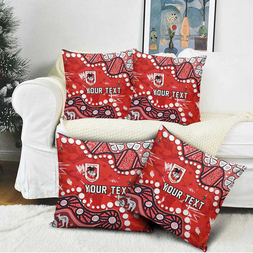 Personalized St. George Illawarra Dragons Pillow Cover Aboriginal Pattern with Graffiti Style Design