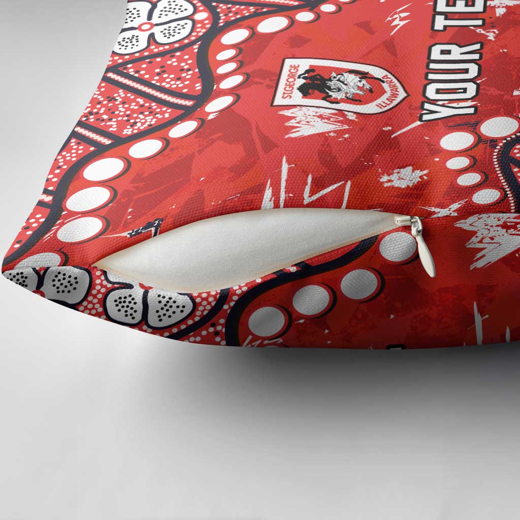 Personalized St. George Illawarra Dragons Pillow Cover Aboriginal Pattern with Graffiti Style Design