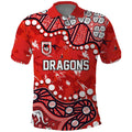 Personalized St. George Illawarra Dragons Polo Shirt Aboriginal Pattern with Graffiti Style Design