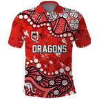 Personalized St. George Illawarra Dragons Polo Shirt Aboriginal Pattern with Graffiti Style Design