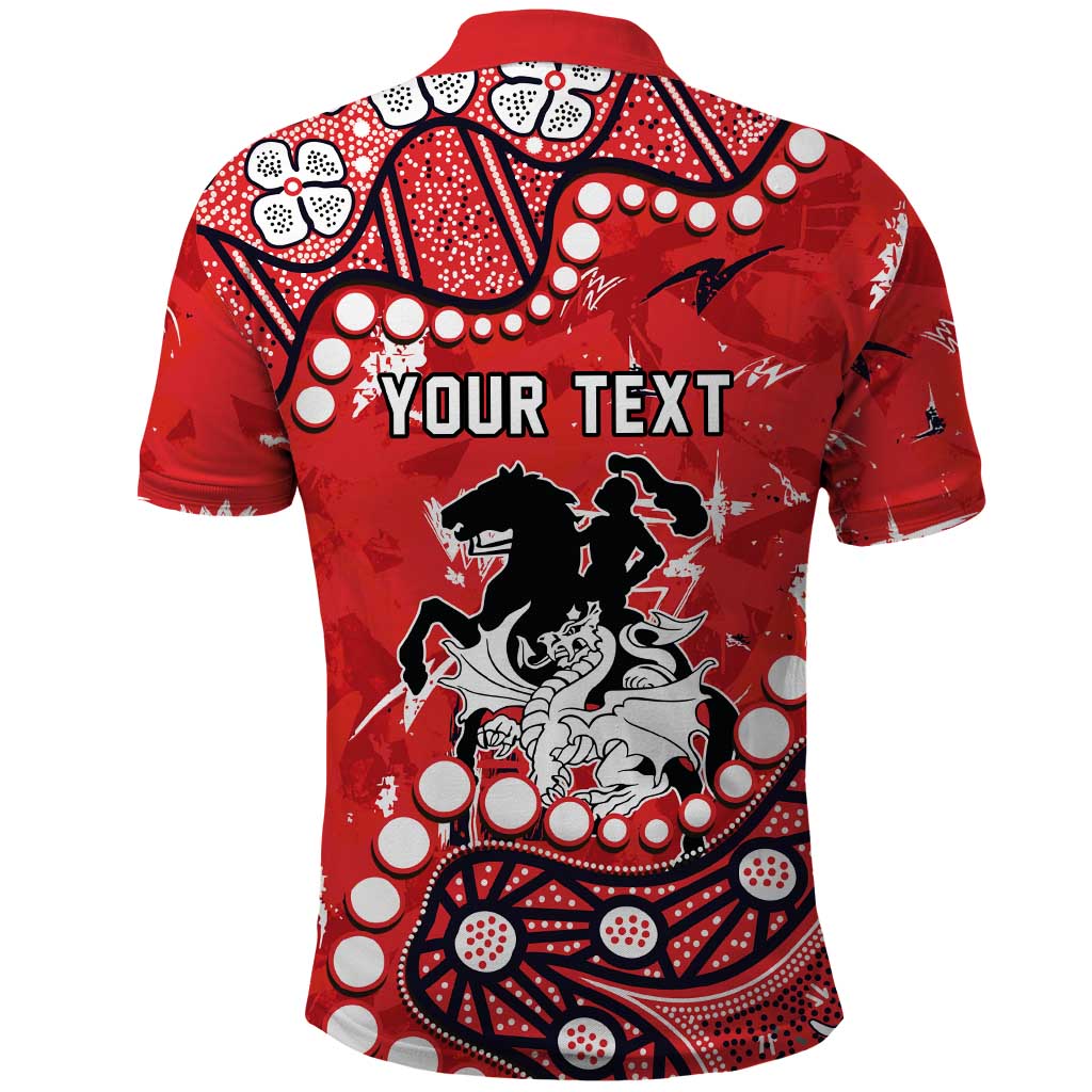 Personalized St. George Illawarra Dragons Polo Shirt Aboriginal Pattern with Graffiti Style Design