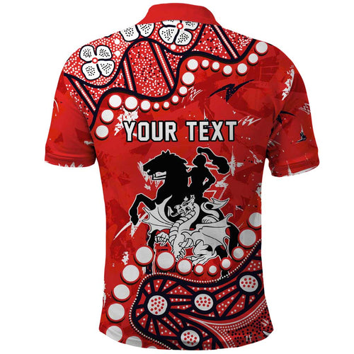 Personalized St. George Illawarra Dragons Polo Shirt Aboriginal Pattern with Graffiti Style Design