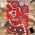 Personalized St. George Illawarra Dragons Puzzle Aboriginal Pattern with Graffiti Style Design