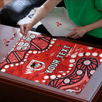 Personalized St. George Illawarra Dragons Puzzle Aboriginal Pattern with Graffiti Style Design