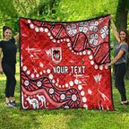 Personalized St. George Illawarra Dragons Quilt Aboriginal Pattern with Graffiti Style Design