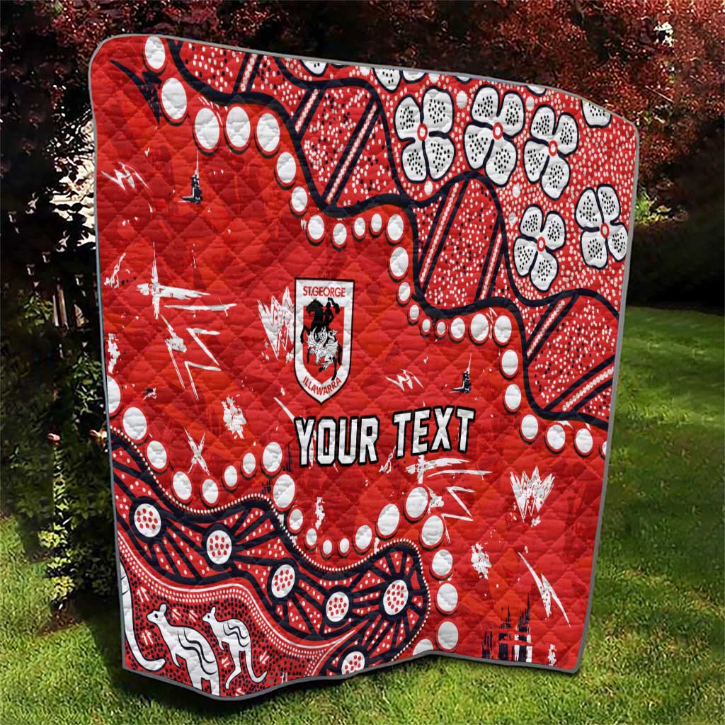 Personalized St. George Illawarra Dragons Quilt Aboriginal Pattern with Graffiti Style Design