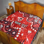 Personalized St. George Illawarra Dragons Quilt Aboriginal Pattern with Graffiti Style Design