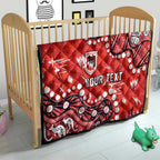 Personalized St. George Illawarra Dragons Quilt Aboriginal Pattern with Graffiti Style Design