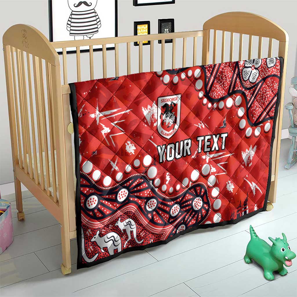 Personalized St. George Illawarra Dragons Quilt Aboriginal Pattern with Graffiti Style Design