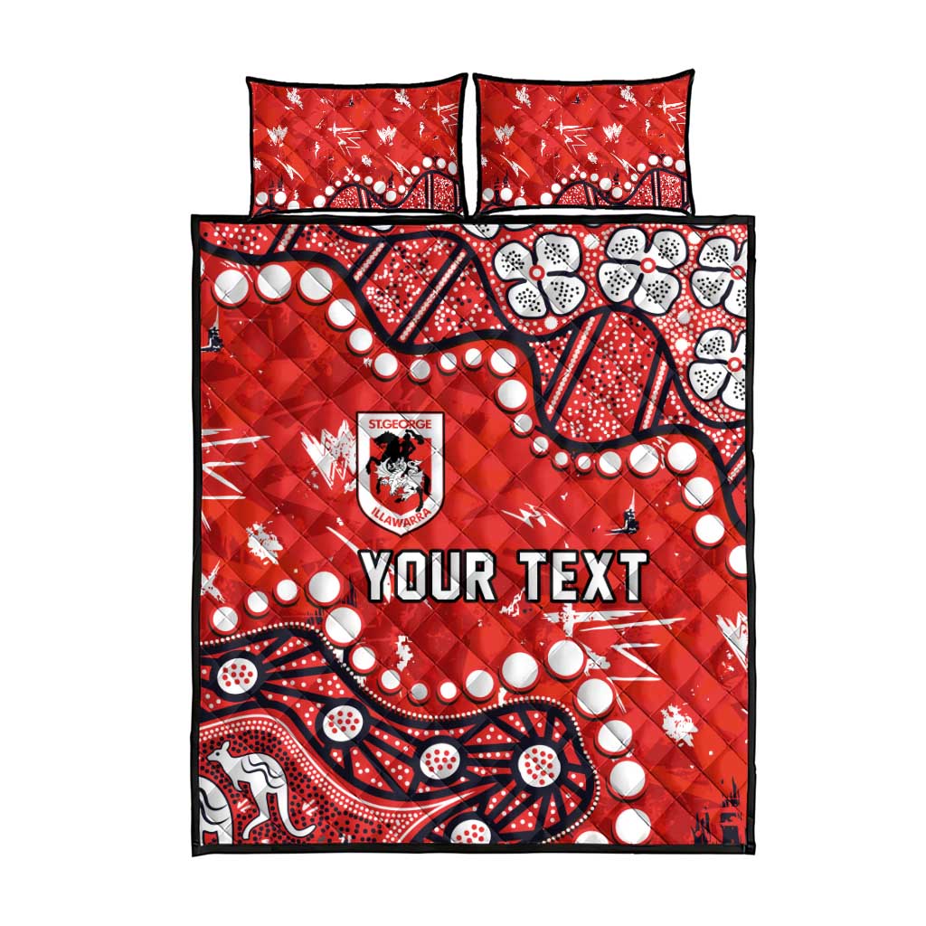 Personalized St. George Illawarra Dragons Quilt Bed Set Aboriginal Pattern with Graffiti Style Design