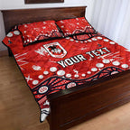 Personalized St. George Illawarra Dragons Quilt Bed Set Aboriginal Pattern with Graffiti Style Design