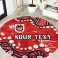 Personalized St. George Illawarra Dragons Round Carpet Aboriginal Pattern with Graffiti Style Design
