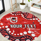 Personalized St. George Illawarra Dragons Round Carpet Aboriginal Pattern with Graffiti Style Design