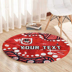 Personalized St. George Illawarra Dragons Round Carpet Aboriginal Pattern with Graffiti Style Design