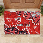 Personalized St. George Illawarra Dragons Rubber Doormat Aboriginal Pattern with Graffiti Style Design