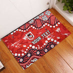 Personalized St. George Illawarra Dragons Rubber Doormat Aboriginal Pattern with Graffiti Style Design