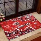 Personalized St. George Illawarra Dragons Rubber Doormat Aboriginal Pattern with Graffiti Style Design