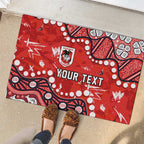 Personalized St. George Illawarra Dragons Rubber Doormat Aboriginal Pattern with Graffiti Style Design