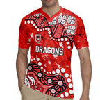 Personalized St. George Illawarra Dragons Rugby Jersey Aboriginal Pattern with Graffiti Style Design